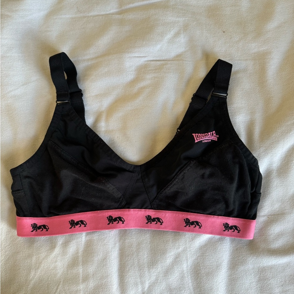 Lonsdale black and pink sports bra